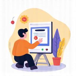 Illustrazione di una persona che richiede una demo online
