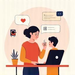 Illustrazione di una persona del supporto che aiuta un utente